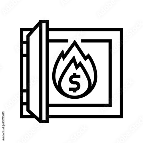 asset inflation line icon vector. asset inflation sign. isolated contour symbol black illustration