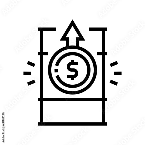 gas asset inflation line icon vector. gas asset inflation sign. isolated contour symbol black illustration