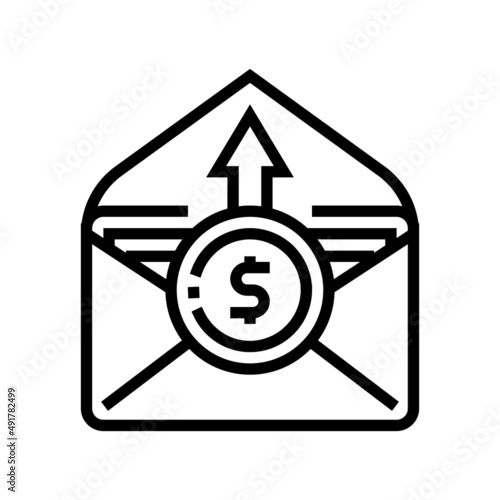 wage inflation line icon vector. wage inflation sign. isolated contour symbol black illustration