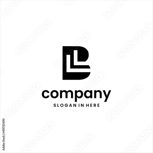 simple letter B logo, abstract BL logotype