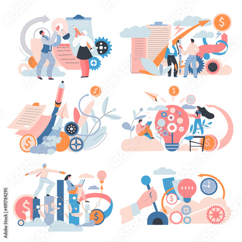 Process and development of business, startups