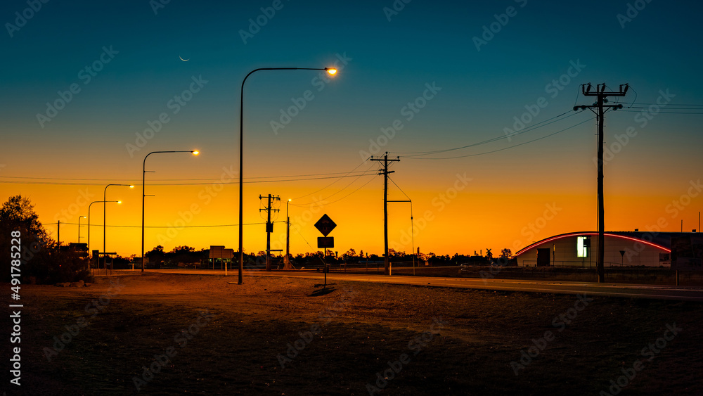 Beautiful sunset in Longreach, Queensland, Australia