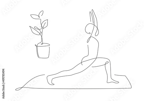 people making yoga. Yoga and pilates poses and asanas. line art. one line illustrations. outline yoga shape.