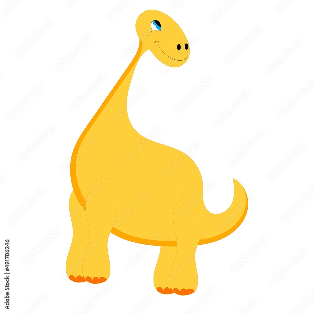 Naklejka premium Cartoon dinosaurs. Baby dino prehistoric animals.