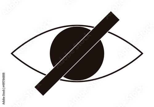 Icono negro de ojo tachado por la censura.