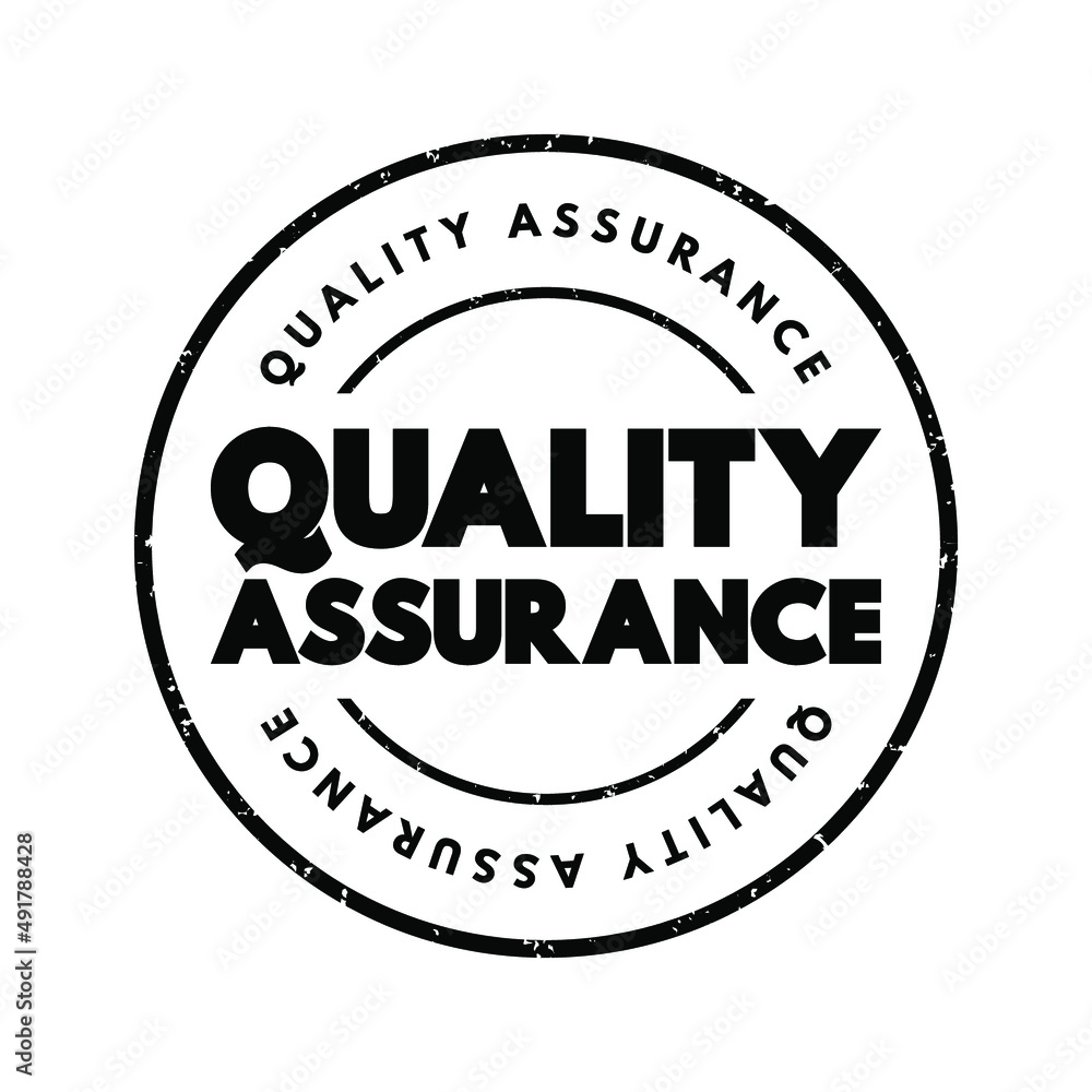 Quality Assurance text stamp, concept background