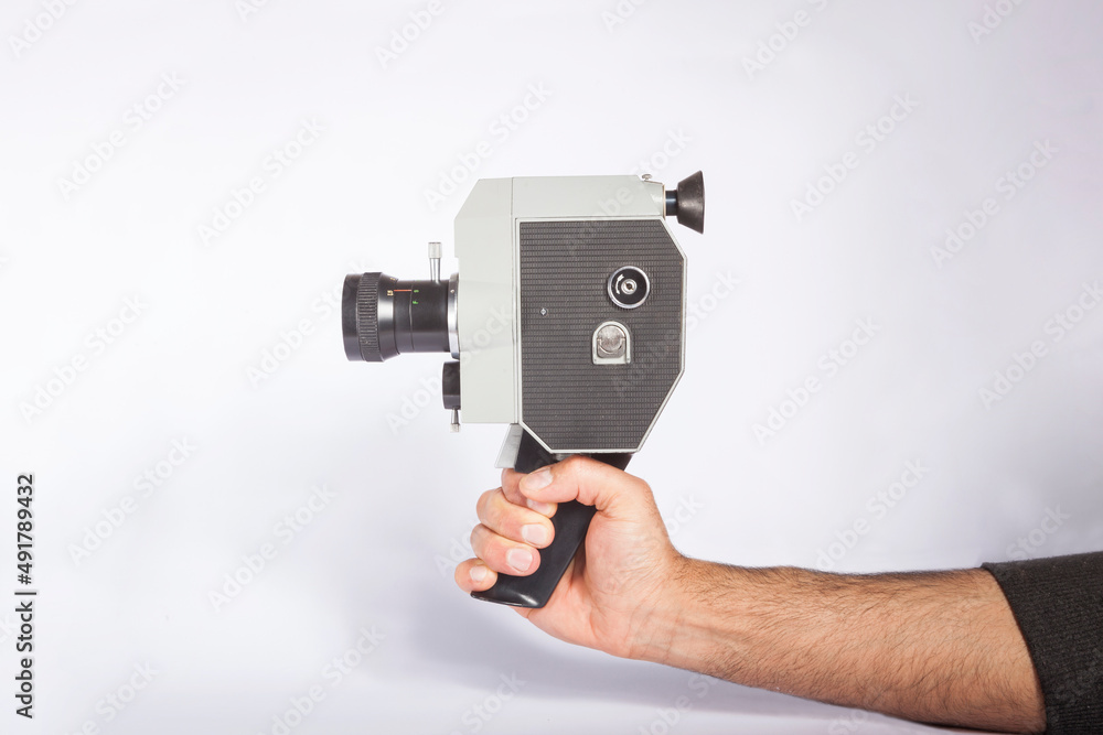 old analog film film camera on a white background old analog film film camera on a white background