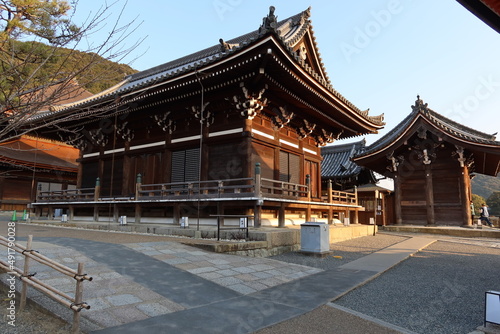 Asakura-do Hall and Todoroki-mon Gate in the precincts of Kiyomizu-dera Temple in Kyoto City in Japan                                                                   