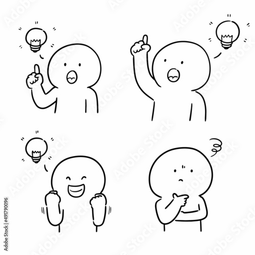 vector set of people thinking