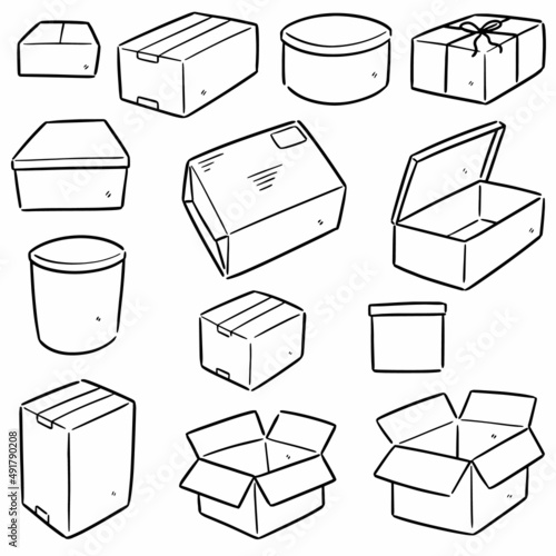 vector set of box