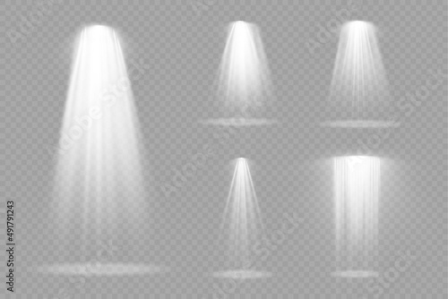 Wallpaper Mural Set of white lighting spotlight, projector light. Torontodigital.ca