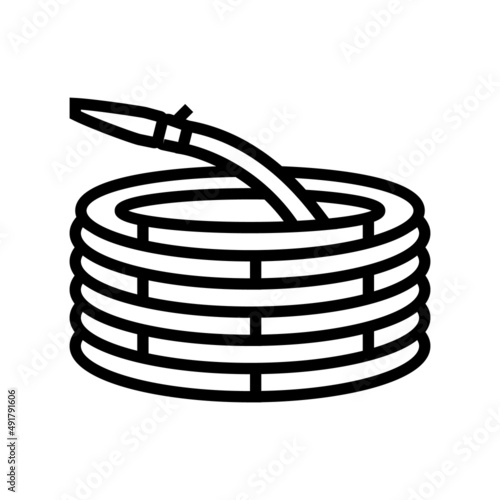 garden hose line icon vector. garden hose sign. isolated contour symbol black illustration