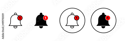 Bell Icons set. Notification sign and symbol for web site design