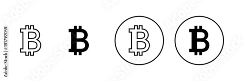 Bitcoin icons set. bitcoin sign and symbol. payment symbol. cryptocurrency logo
