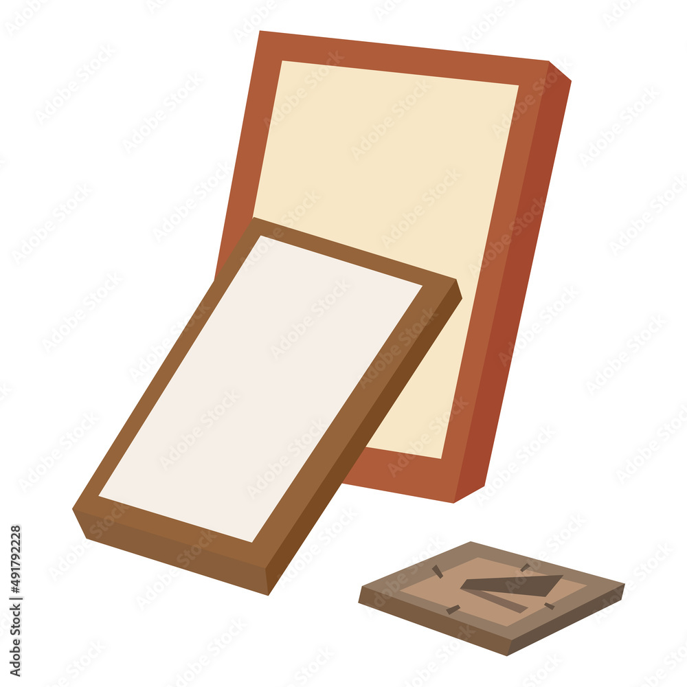 Picture frames and photos. The concept of moving collecting things and repairing. Hand draw Vector illustration. Picture frames and photos. The concept of moving collecting things and repairing. Hand draw Vector illustration.