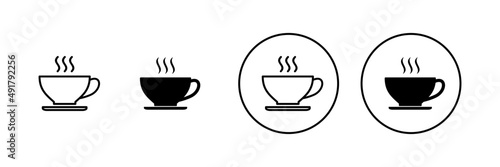 coffee cup icons set. cup a coffee sign and symbol
