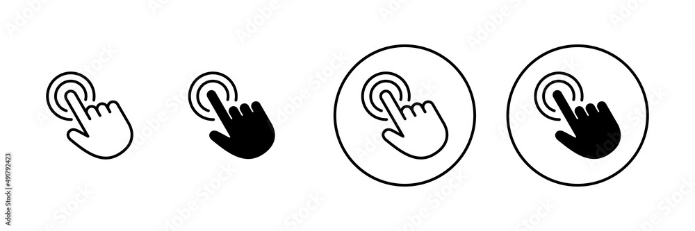 Hand click icons set. pointer sign and symbol. hand cursor icon Hand click icons set. pointer sign and symbol. hand cursor icon