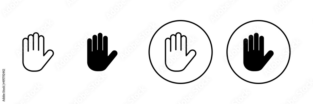 Hand icons set. hand sign and symbol. palm Hand icons set. hand sign and symbol. palm