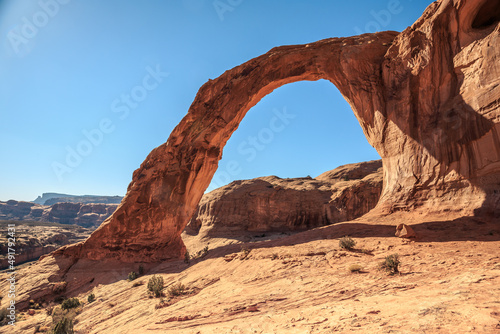Daytime Sun on Corona Arch  Moab  Utah