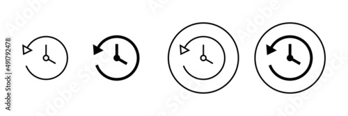 History icons set. recent event history sign and symbol