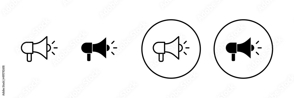 Megaphone icons set. Loudspeaker sign and symbol Megaphone icons set. Loudspeaker sign and symbol