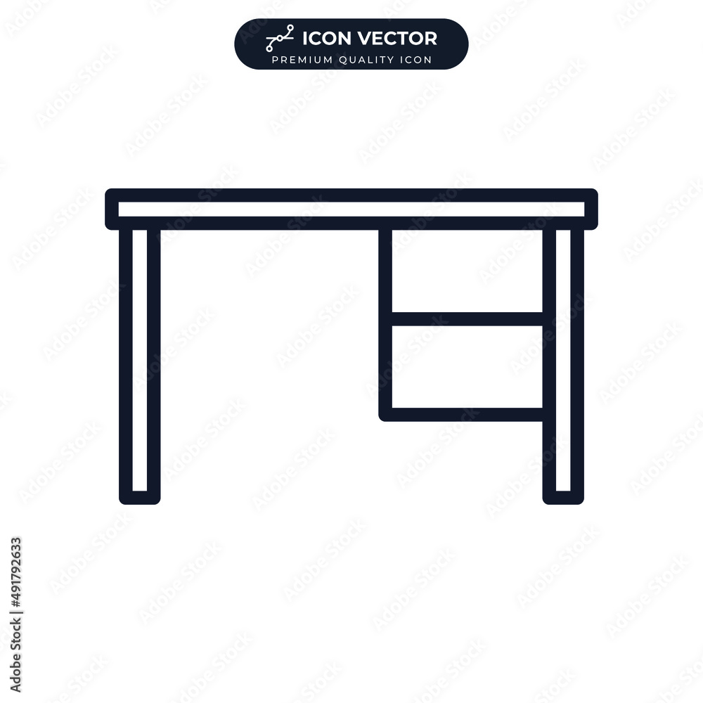desk icon symbol template for graphic and web design collection logo vector illustration desk icon symbol template for graphic and web design collection logo vector illustration