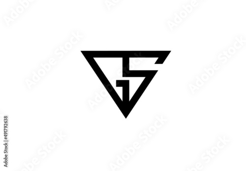 gs sg g s initial letter triangle logo