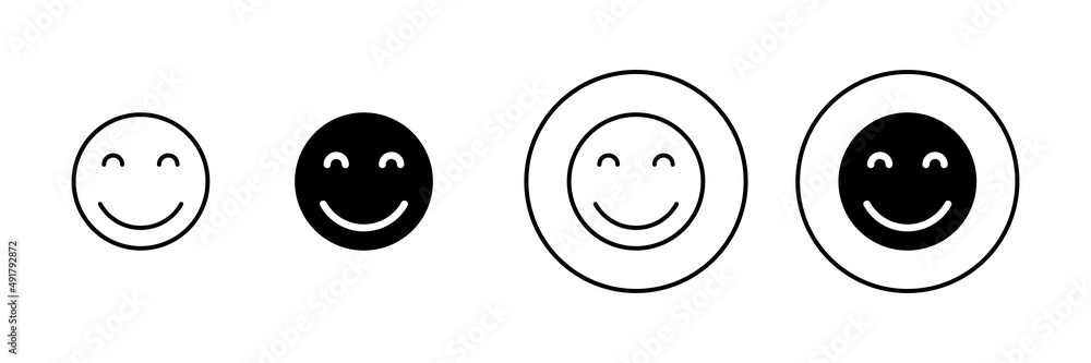Fototapeta premium Smile icons set. smile emoticon icon. feedback sign and symbol