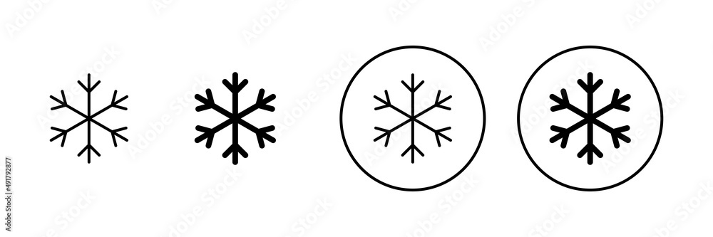 Snow icons set. snowflake sign and symbol Snow icons set. snowflake sign and symbol
