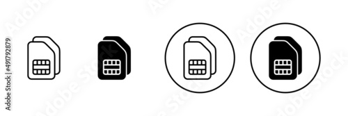 Sim card icons set. dual sim card sign and symbol
