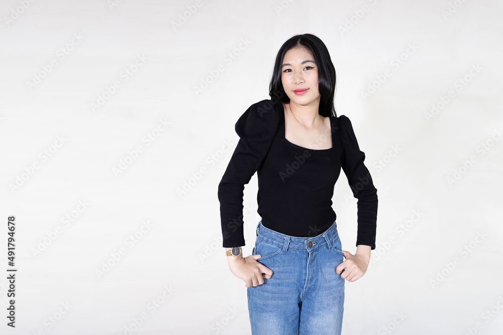 Asian girl with a black shirt Asian girl with a black shirt
