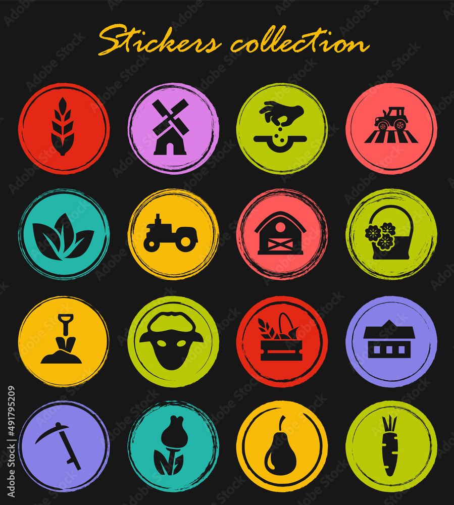 Agricultural icons set Agricultural icons set