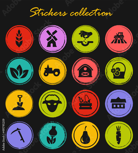 Agricultural icons set