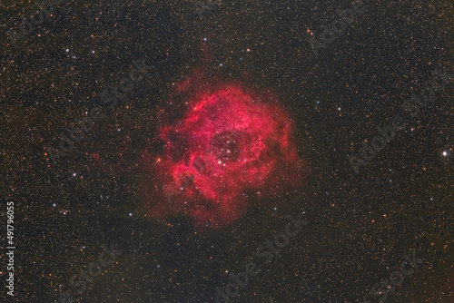 The Rosette Nebula photographed from Mannheim in Germany.