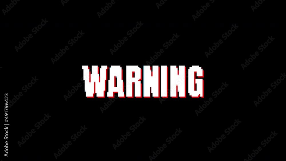 warning glitch text animation.4K motion animation. warning glitch text animation.4K motion animation.