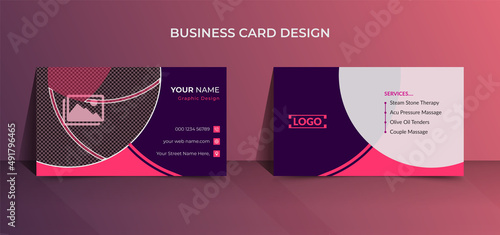 Beauty and spa salon business card design, vector beauty visiting card, spa salon layout template