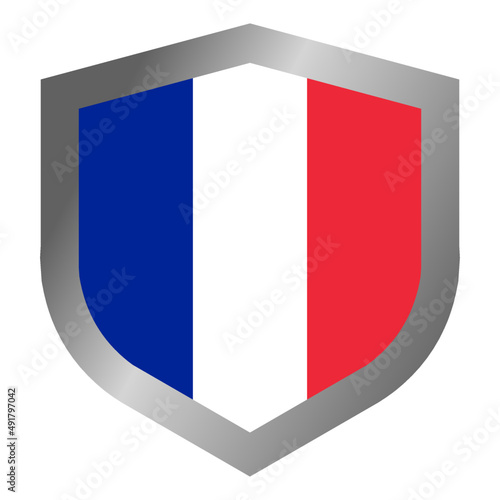 Free Download France flag shield - GFXLoad