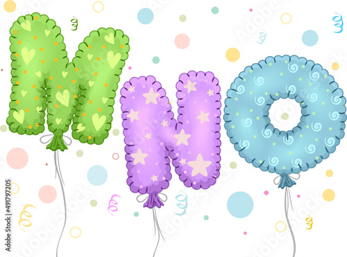 Mylar Balloons Illustration