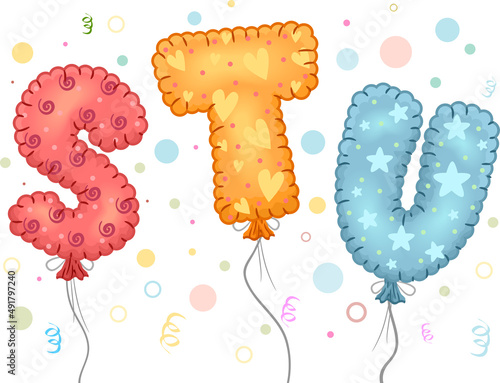 Mylar Balloons Illustration