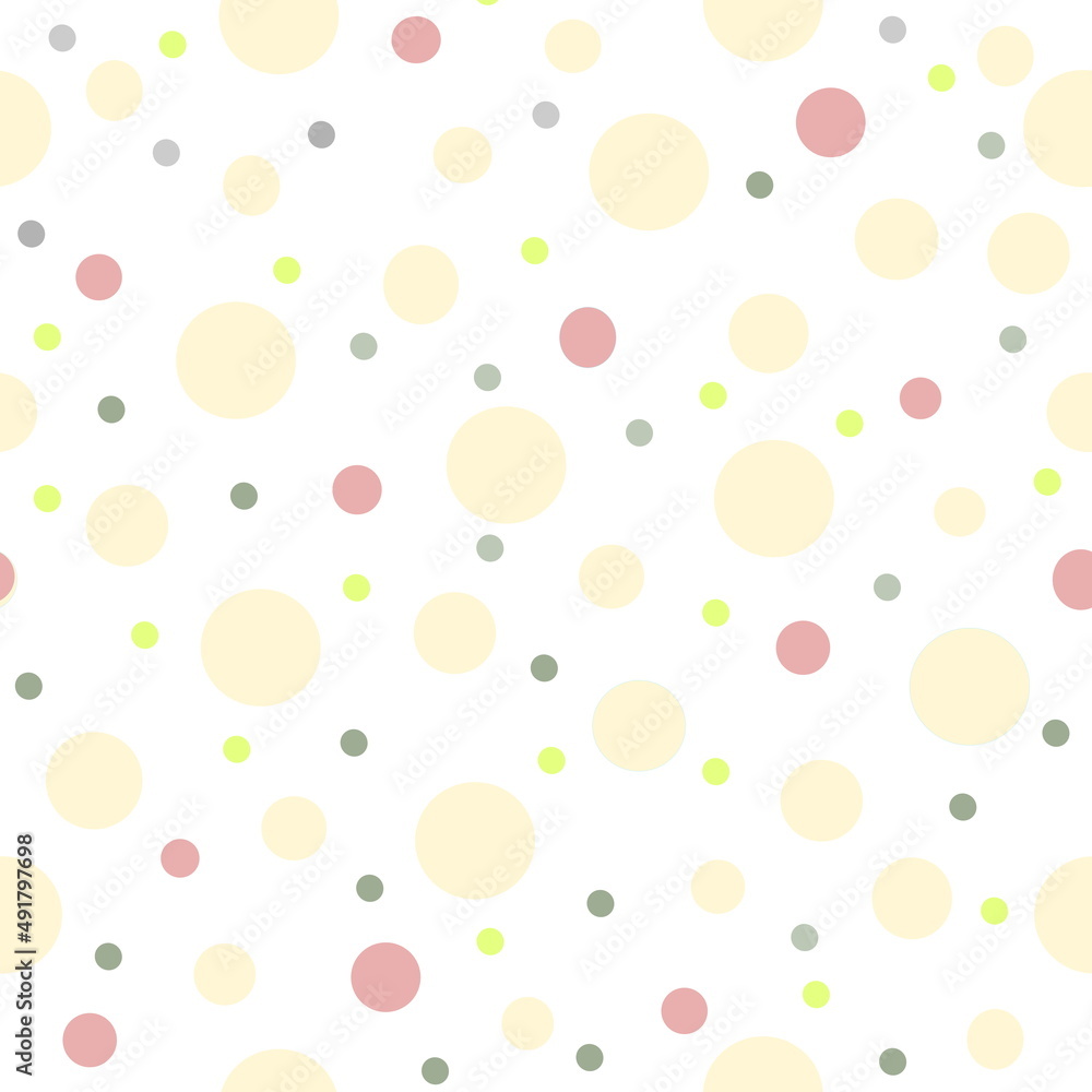 seamless polka dots background, light pink color on white, vector draw spots pattern, pastel colors seamless polka dots background, light pink color on white, vector draw spots pattern, pastel colors