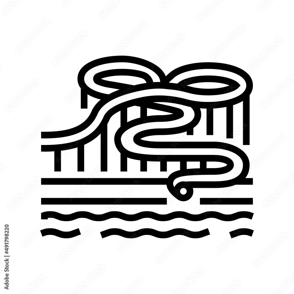 water slide line icon vector. water slide sign. isolated contour symbol black illustration water slide line icon vector. water slide sign. isolated contour symbol black illustration