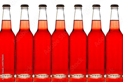 glass bottles on white background