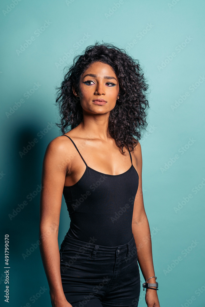 Confidence Hispanic Woman in Studio Confidence Hispanic Woman in Studio