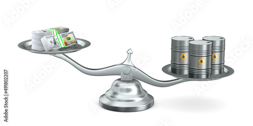 oil barrels and money on sc...