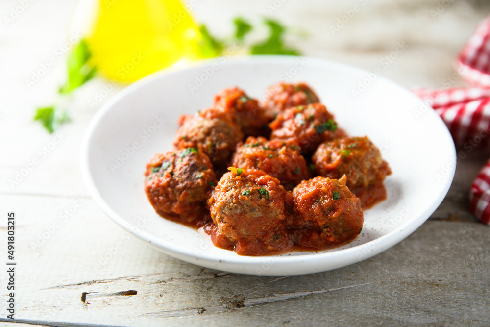 Homemade meatballs with tomato sauce Homemade meatballs with tomato sauce