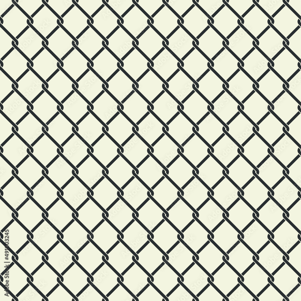 Seamless pattern with braid wire fence texture. Chain link fence. Abstract glat endless simple geometric background. Vector illustration. Seamless pattern with braid wire fence texture. Chain link fence. Abstract glat endless simple geometric background. Vector illustration.