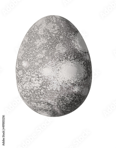  3d realistic egg or egg-shaped stone, with grayish texture, vector.