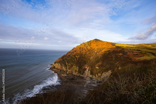 Little Hangmans on the South West coast path. Where Exmoor meets the sea in Devon, UK