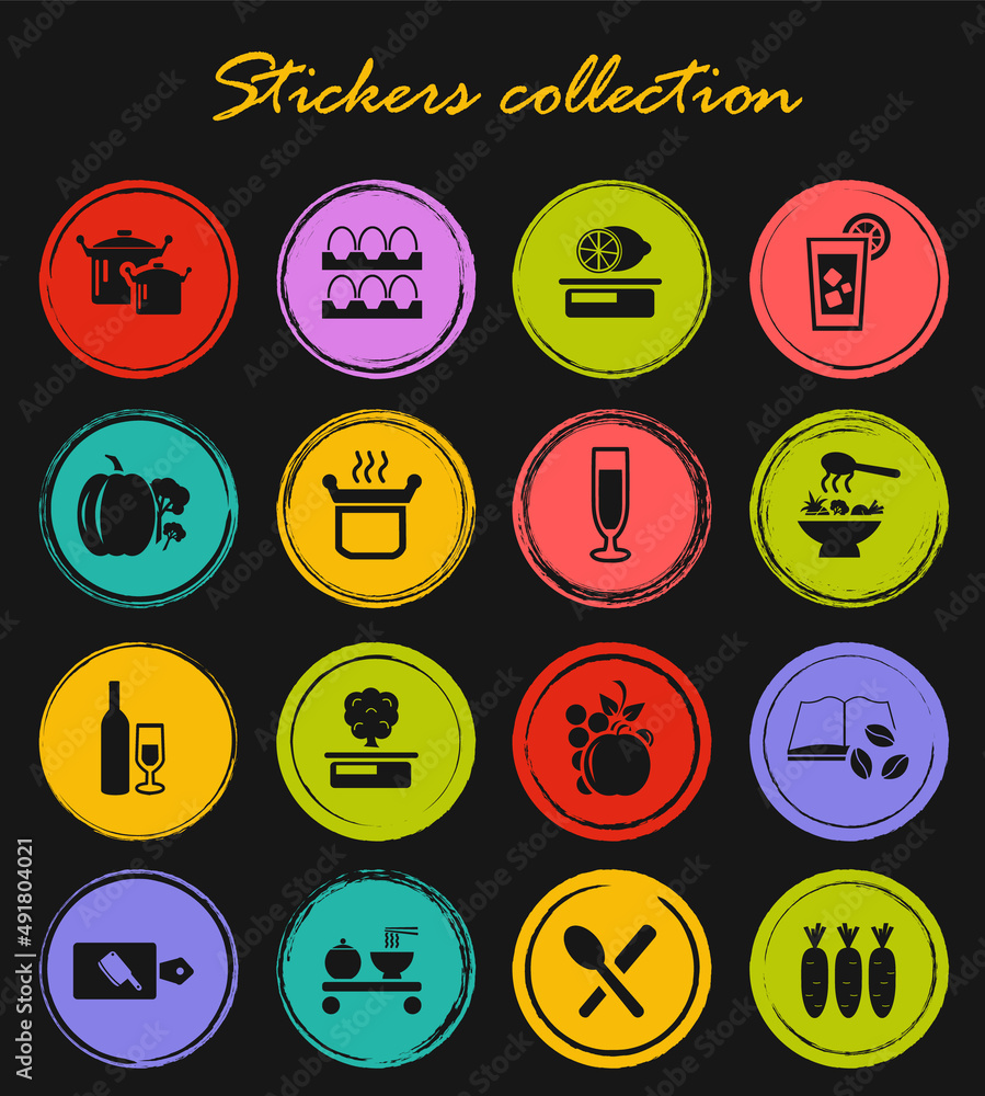 Food and kitchen icons set Food and kitchen icons set