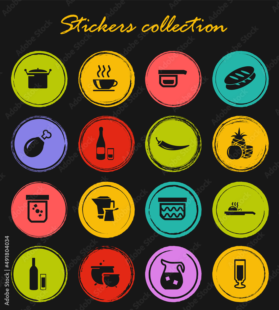 Food and kitchen icons set Food and kitchen icons set